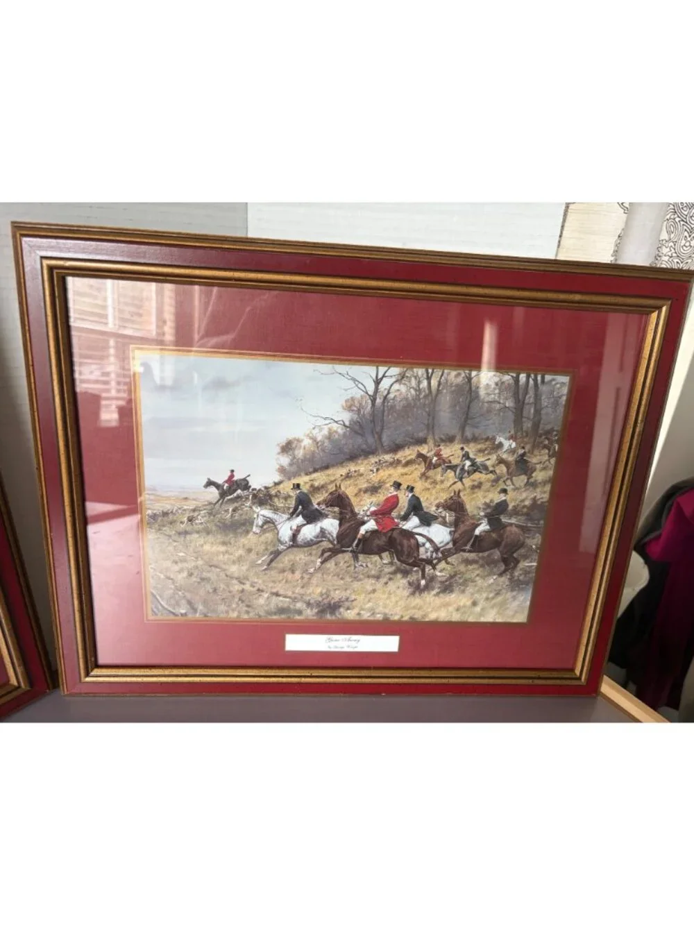 Set Of 2 Framed Hunting Prints By George Wright - 